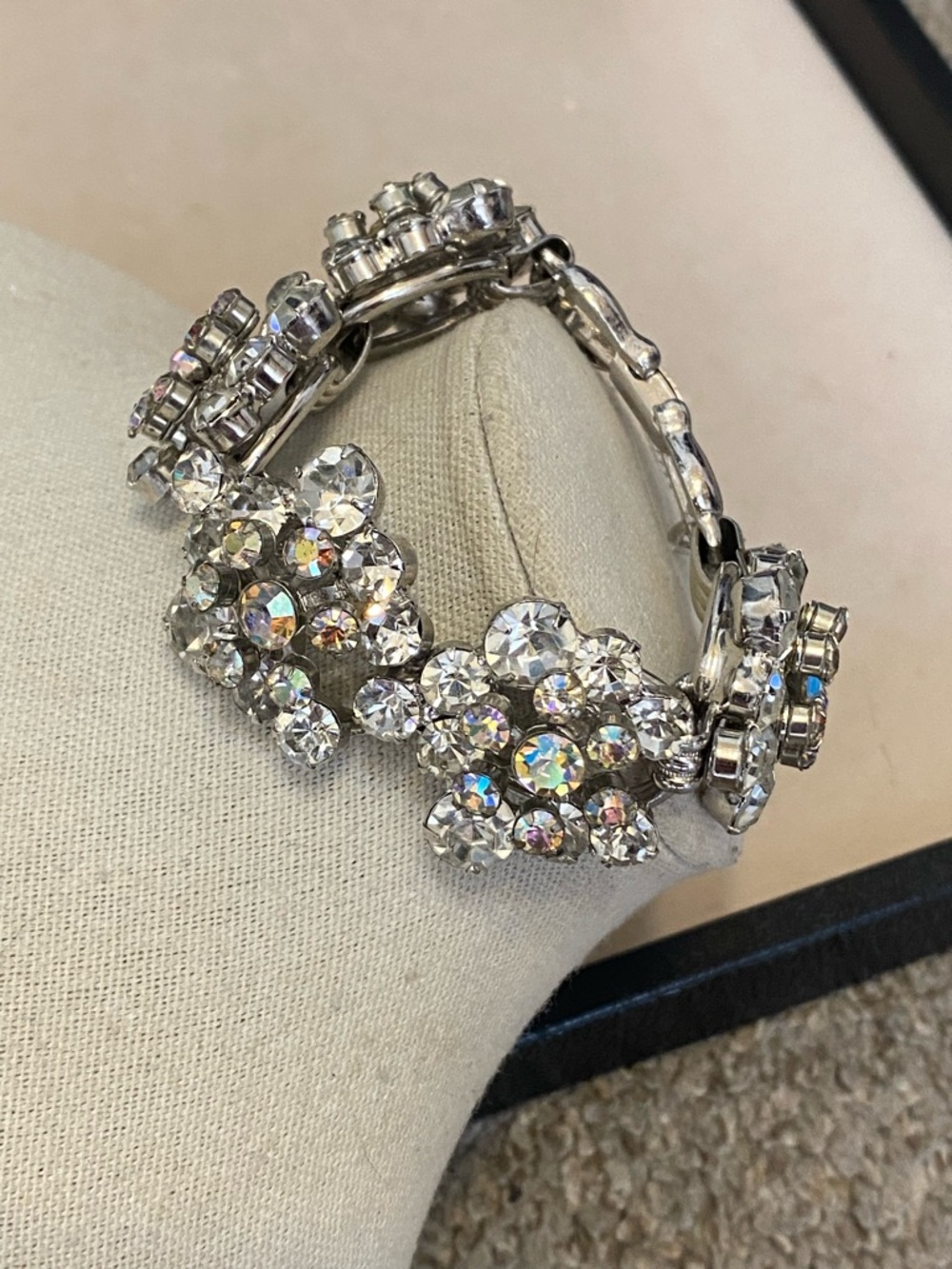 Vintage Juliana 5 Link Clear Rhinestone Bracelet 1960’s - Picture 2 of 12